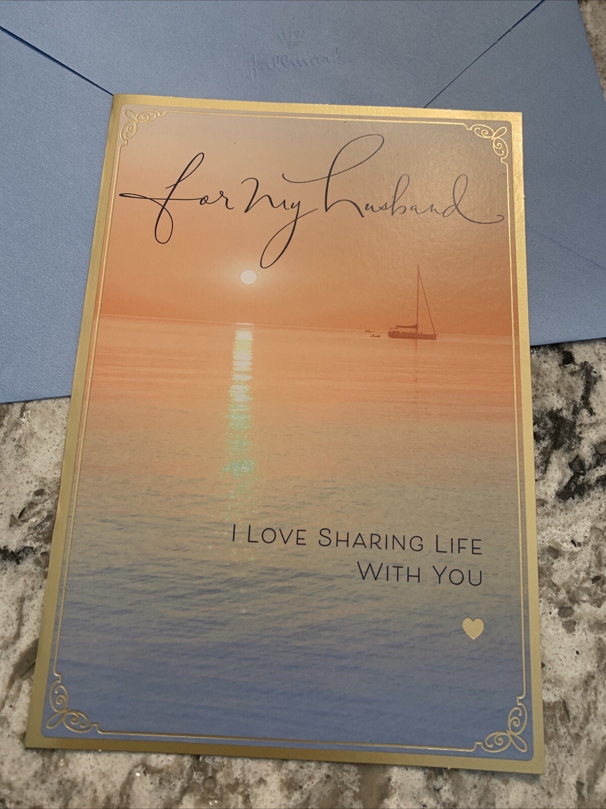 ANNIVERSARY For My Husband Love Sharing Life 5.5”x8” Hallmark Greeting Card