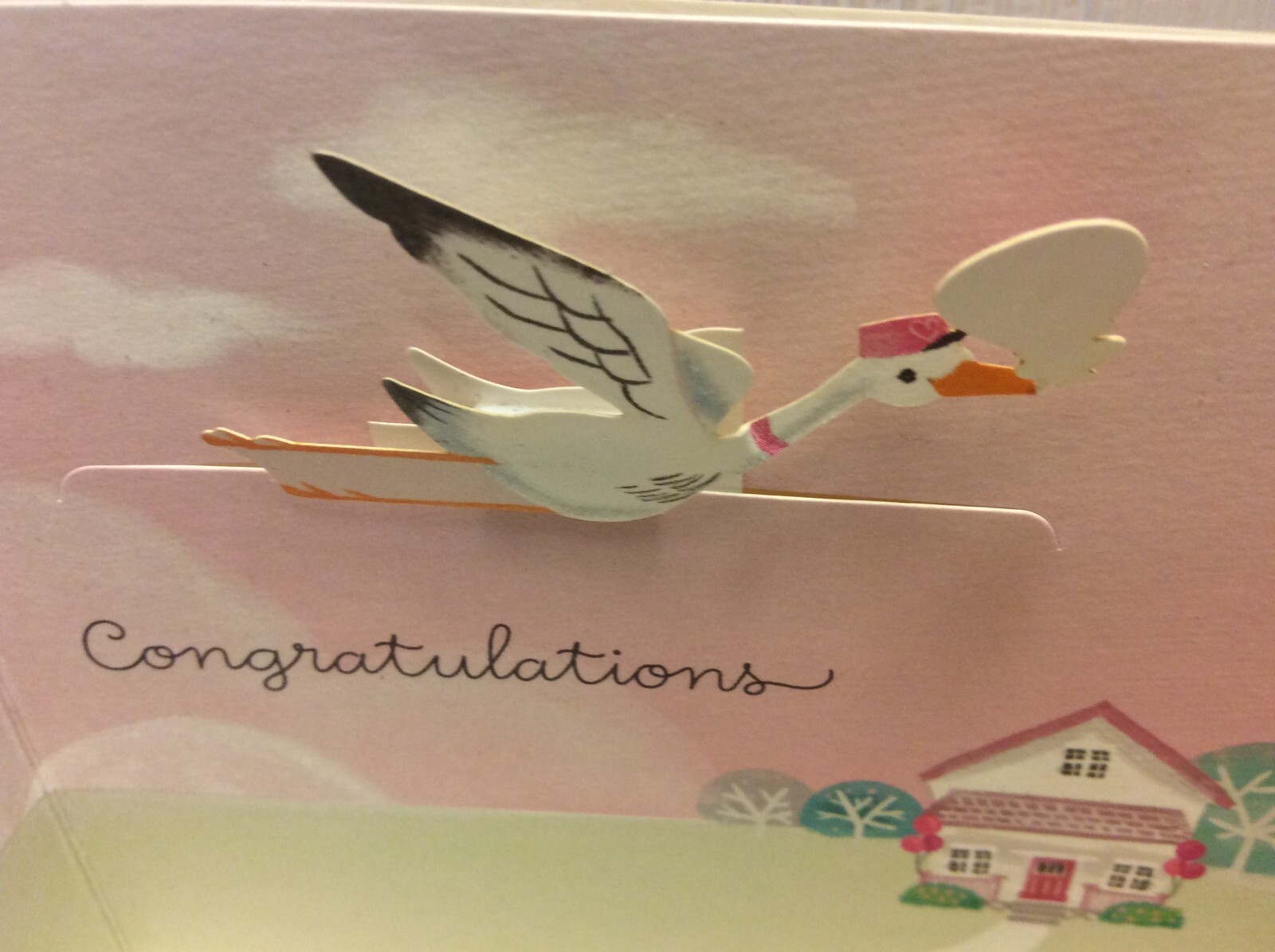 HALLMARK.NEW BABY PAPER WONDER CARD New w/Envelope”Biggest love comes in tiniest