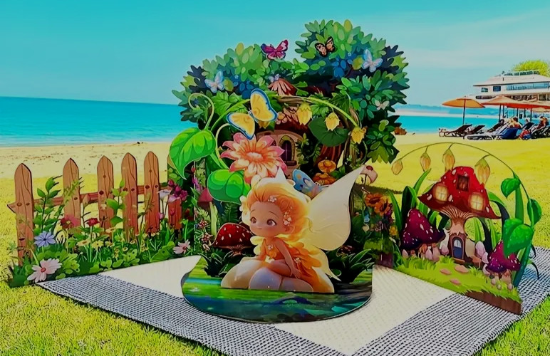 3D Pop-Up Birthday Greeting Card, Env. & Seal – Whimsical Fairy, & Butterflies