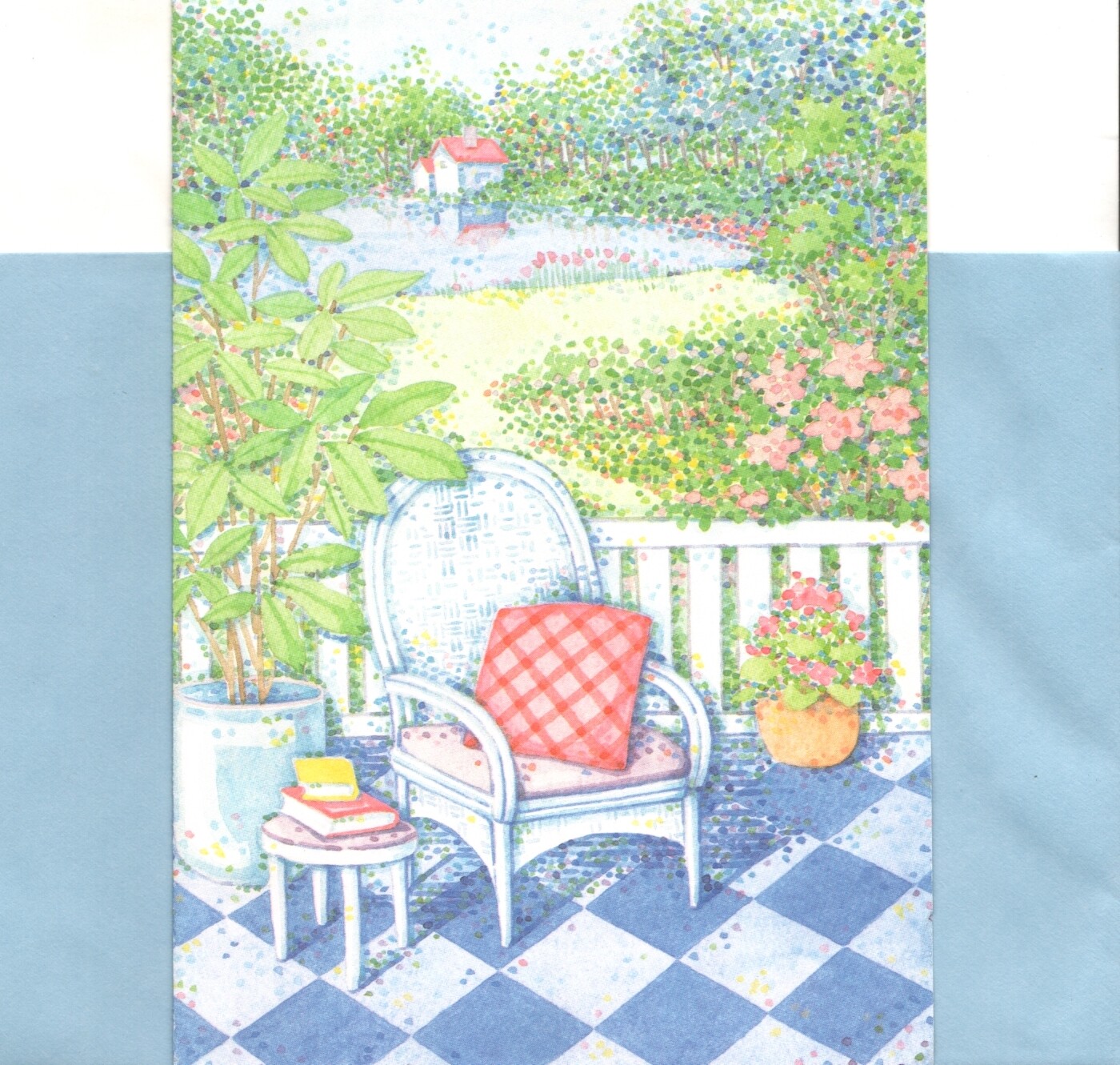 Happy Birthday Relax In The Sun Patio Chair & Book Sunshine Line Greeting Card