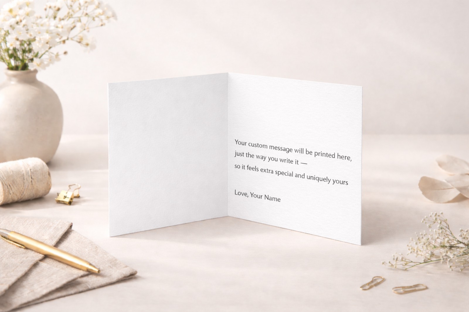 Bunny Christmas Card Rabbit Holiday Card Minimalist Wooland Animal Greeting