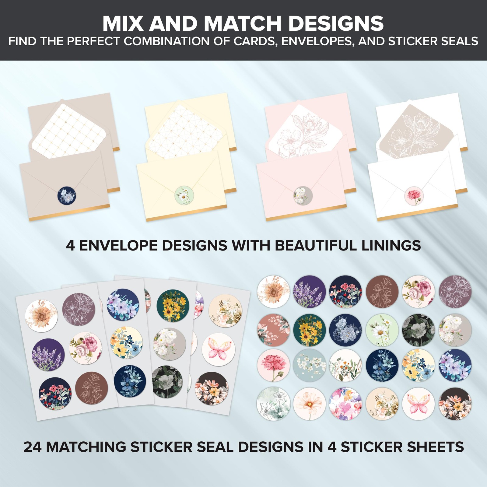 Decorably 24 Pack 6x4in Assorted Sympathy Cards with 6×4 inches,