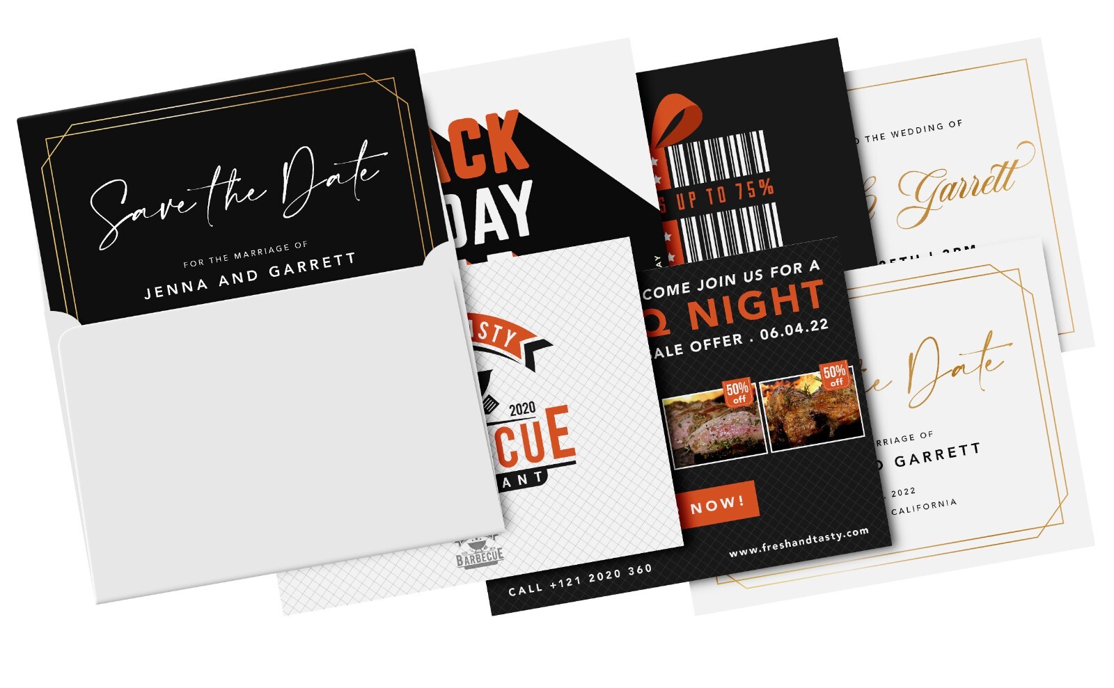 A2 Blank White Note Cards & Envelopes – 100lb Cover – 4 1/4 x 5 1/2 – Set of 50