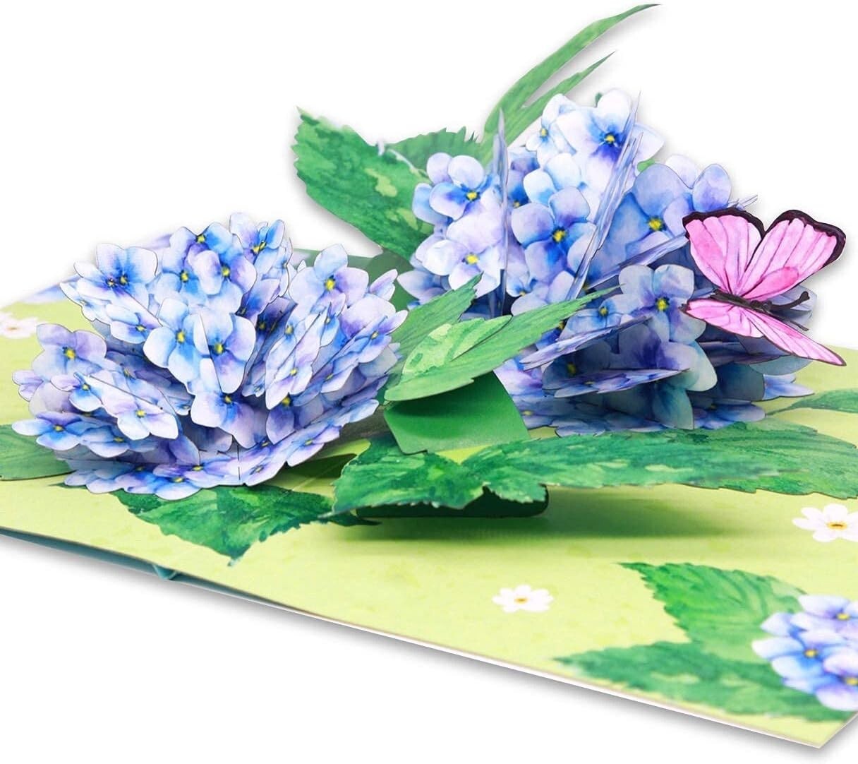 Liif Beautiful Hydrangea Blossoms Butterfly 3D Greeting Pop Up Card