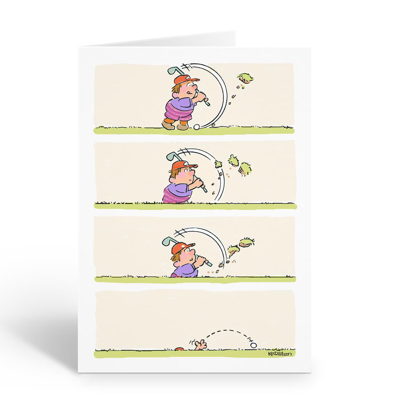 Comical Golfer Golfing Card -Single Card w/Envelope – 5×7 Folded – S-11603