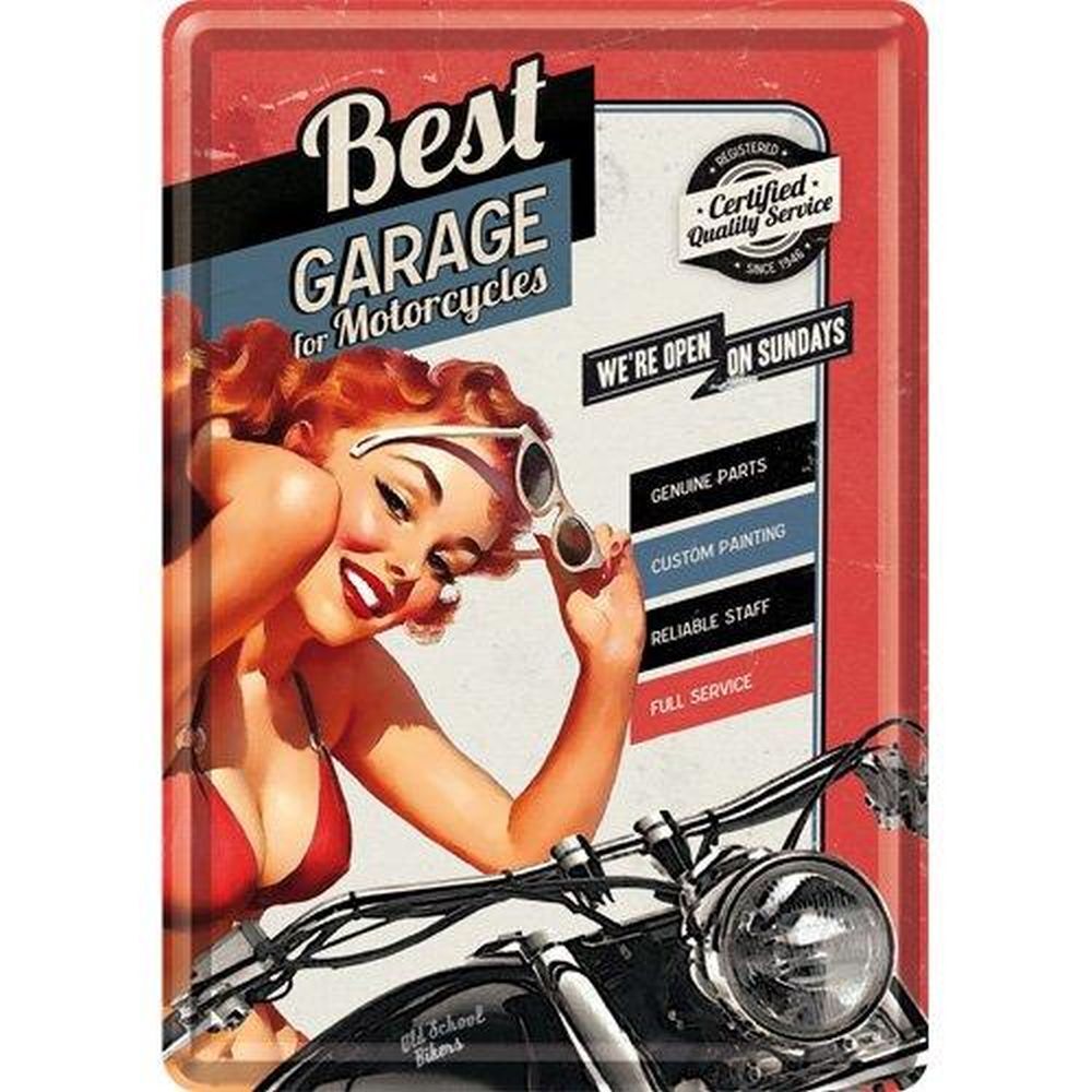 Tin postcard – 3 x 6 in – Best Garage Best Garage Red