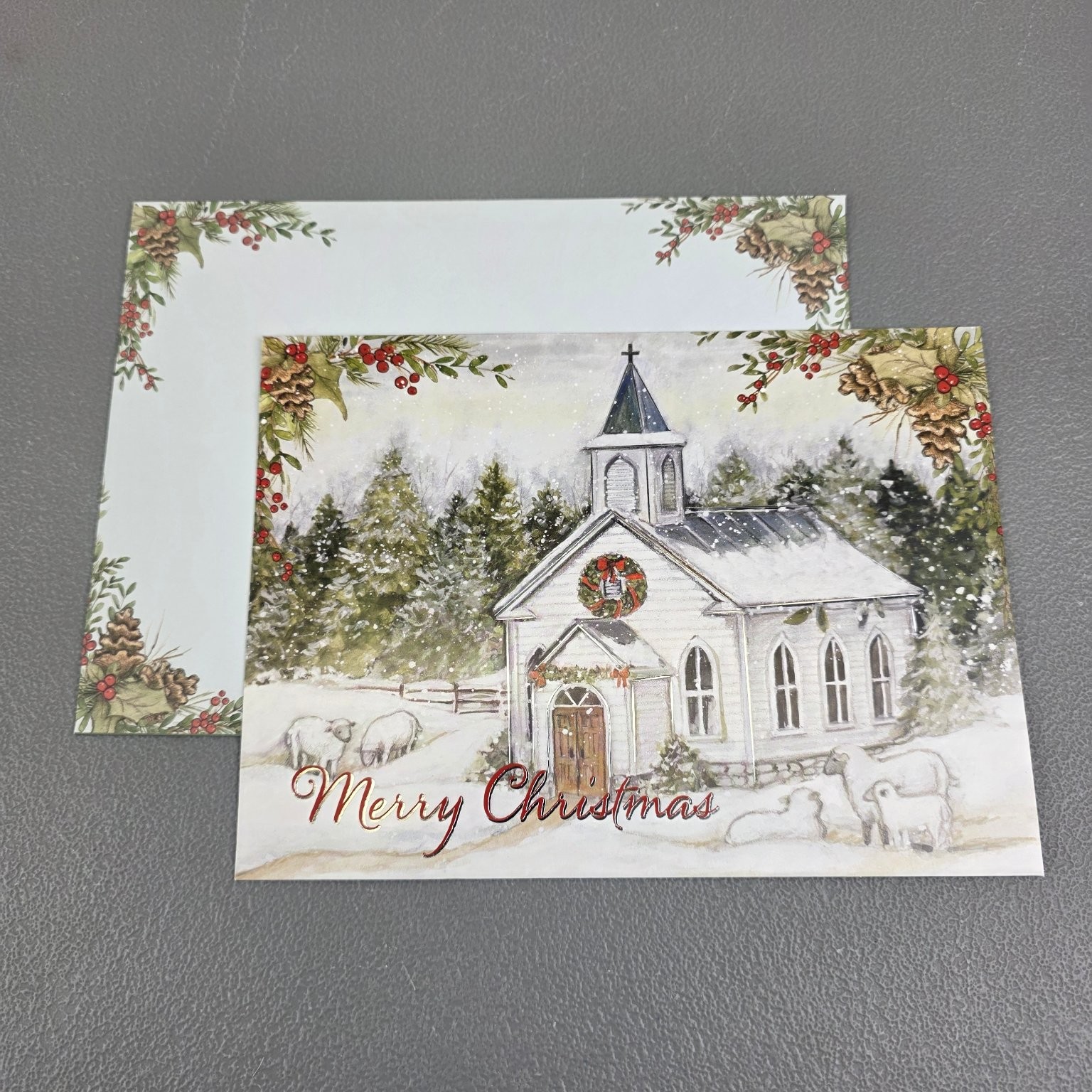 Bibles For The World Christmas Greeting Card Church Snow Sheep Religious