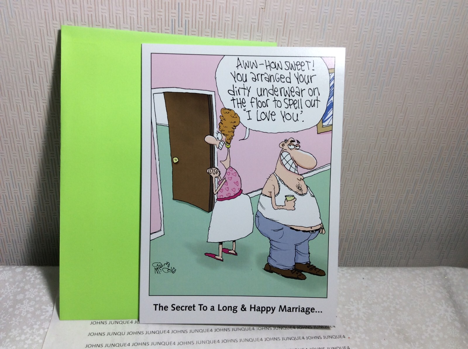 RSVP OUR ANNIVERSARY GREETING CARD New with Envelope “Secret to a long marriage”
