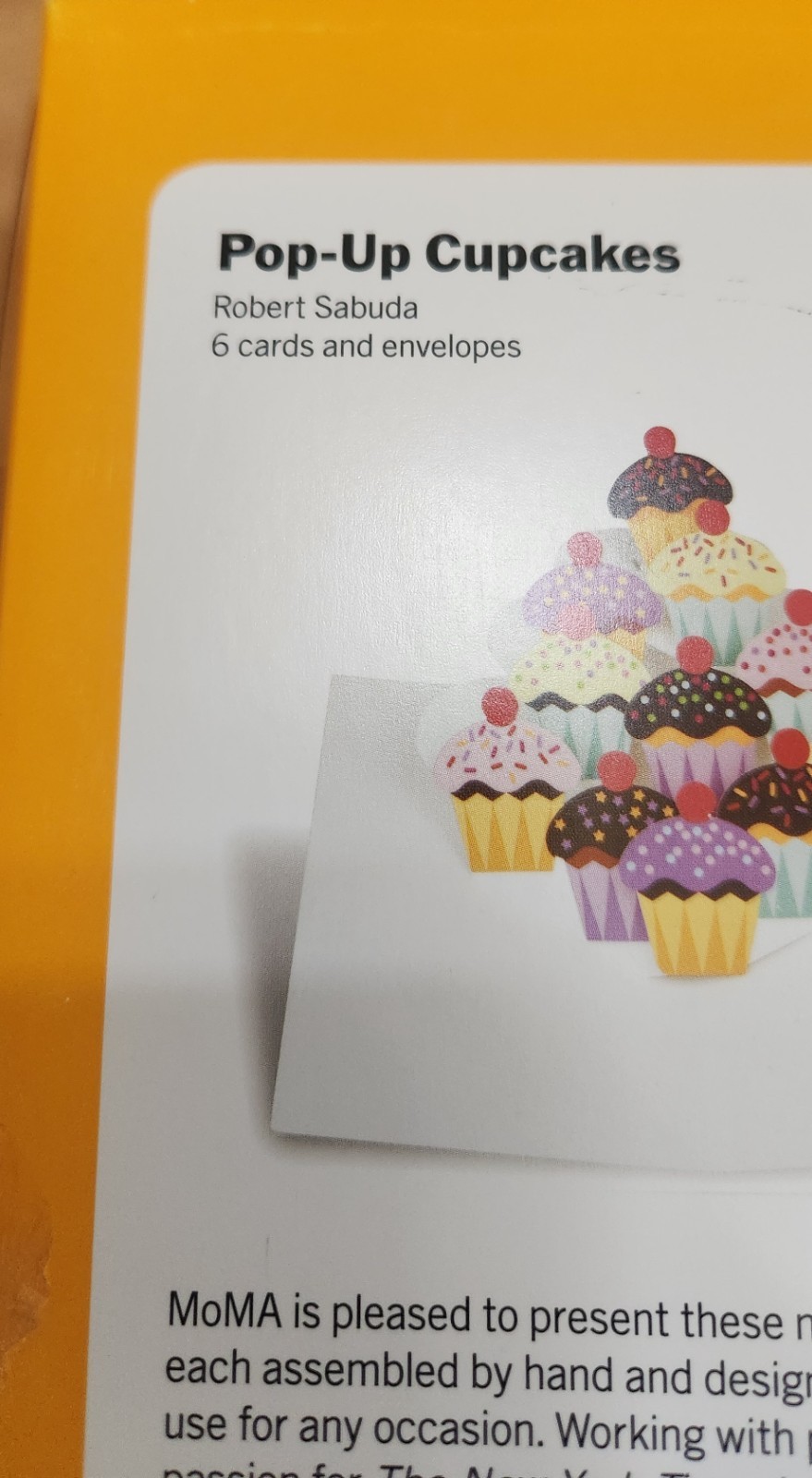 Robert Sabuda. CUPCAKES Pop up Note Cards 6 Cards/Envelopes for MoMa NEW in box.