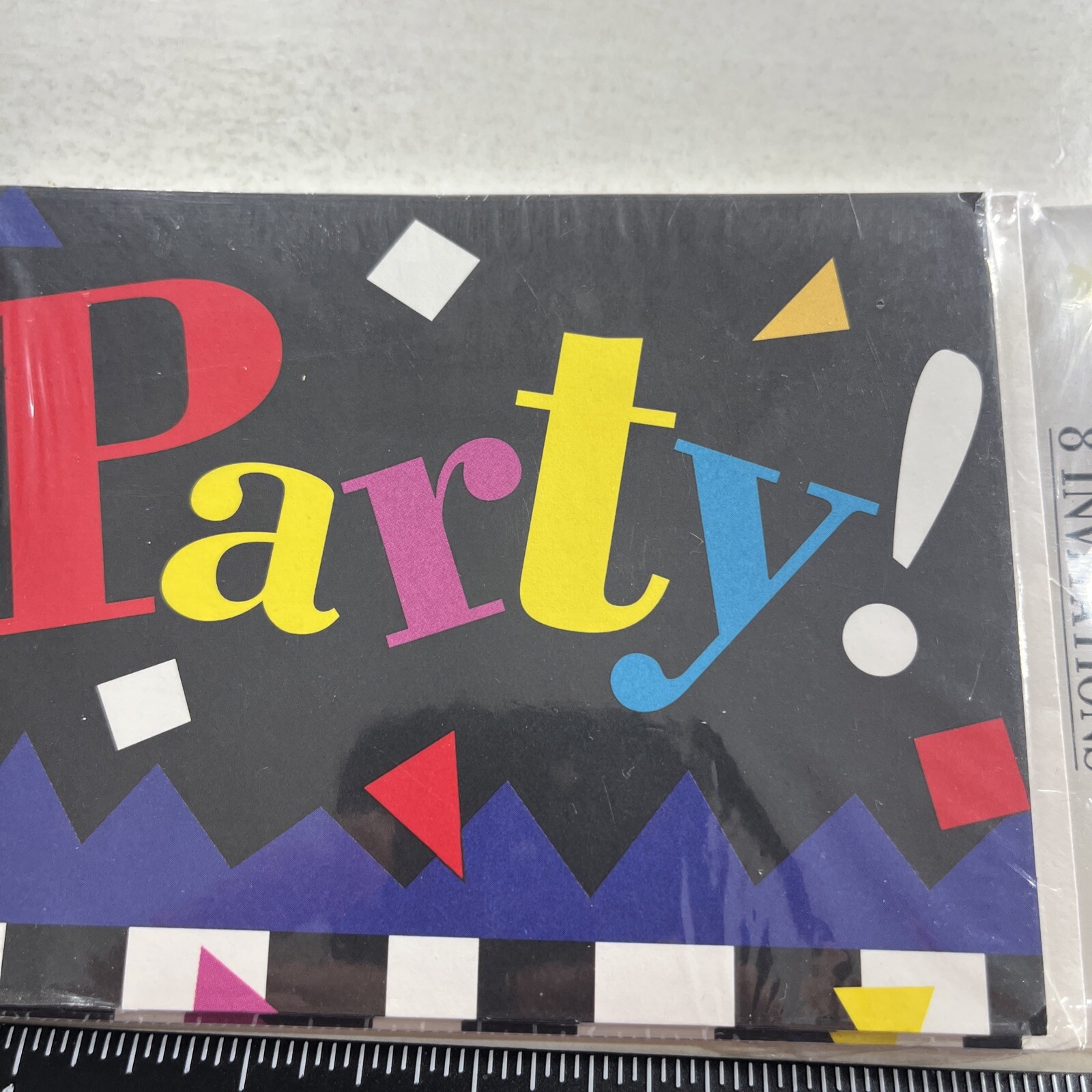 Invitation Happy Birthday Party 90s Kid Hallmark Vintage 1990s Wild Neon Black