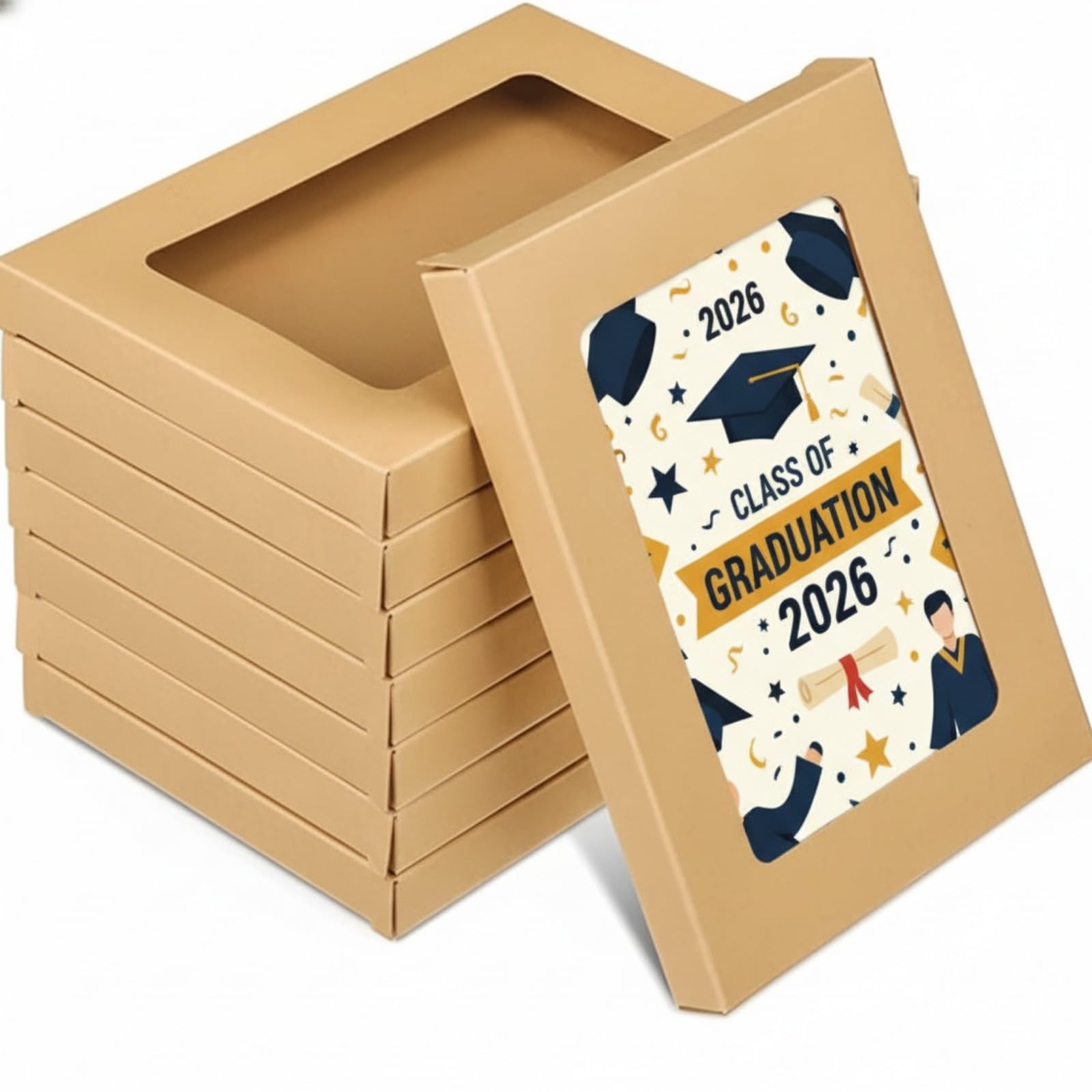 50 Pcs Greeting Card Storage Box Bulk Graduation Cardboard Cards Box with Tra…