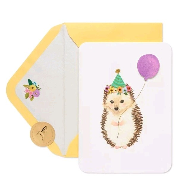 Papyrus Happy Birthday Card Hedgehog 🦔 by Zuhal Kanar