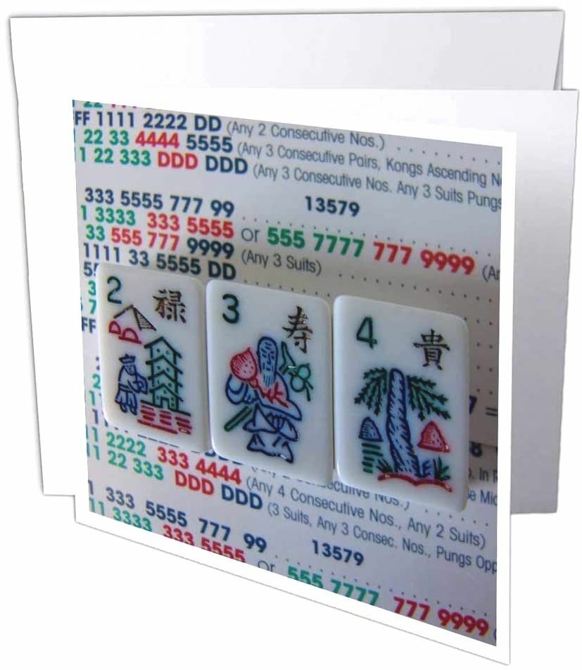 3dRose Flowers For Mah Jongg – Greeting Cards, 6 x 6 inches, set of 6 (gc_12757_