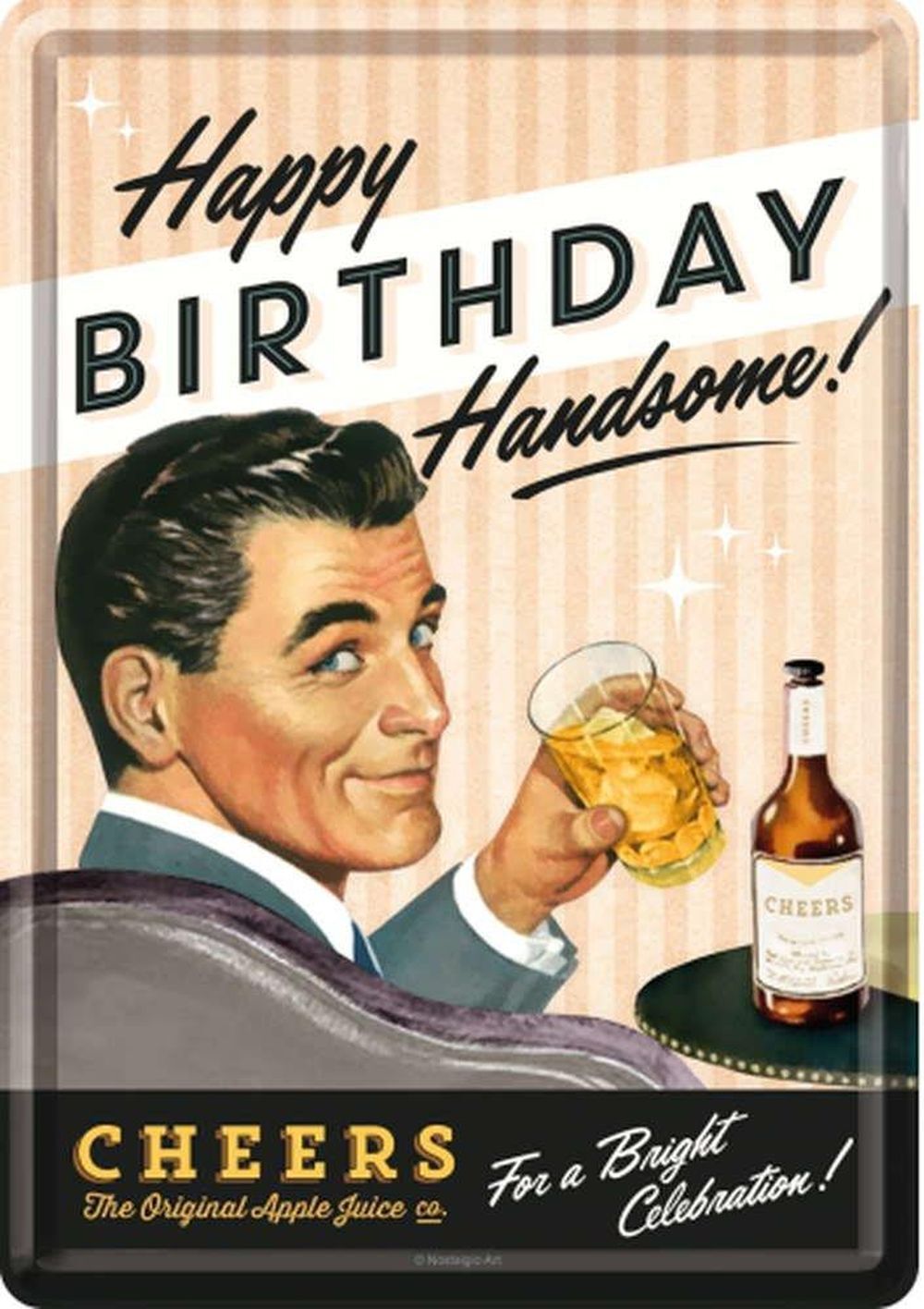 Tin postcard – 3 x 6 in – Say it 50’s Happy Birthday Man