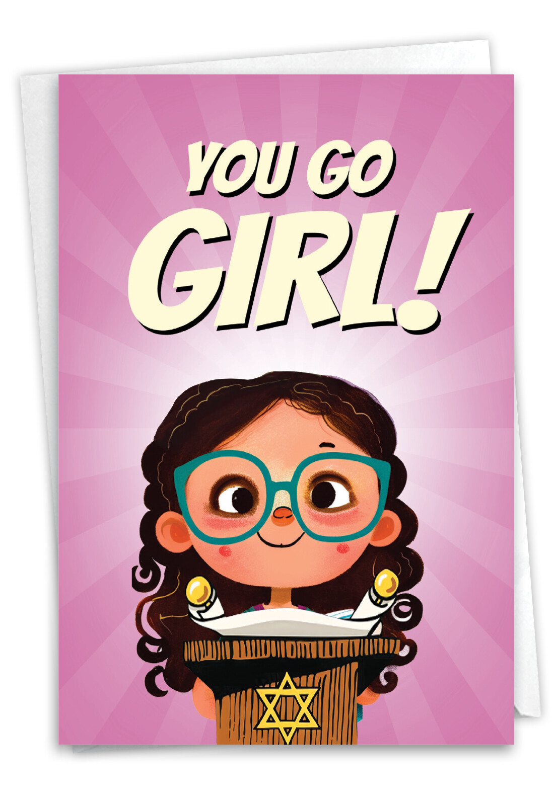 Funny Bat Mitzvah Greeting Card w/ envelope – Go Girl