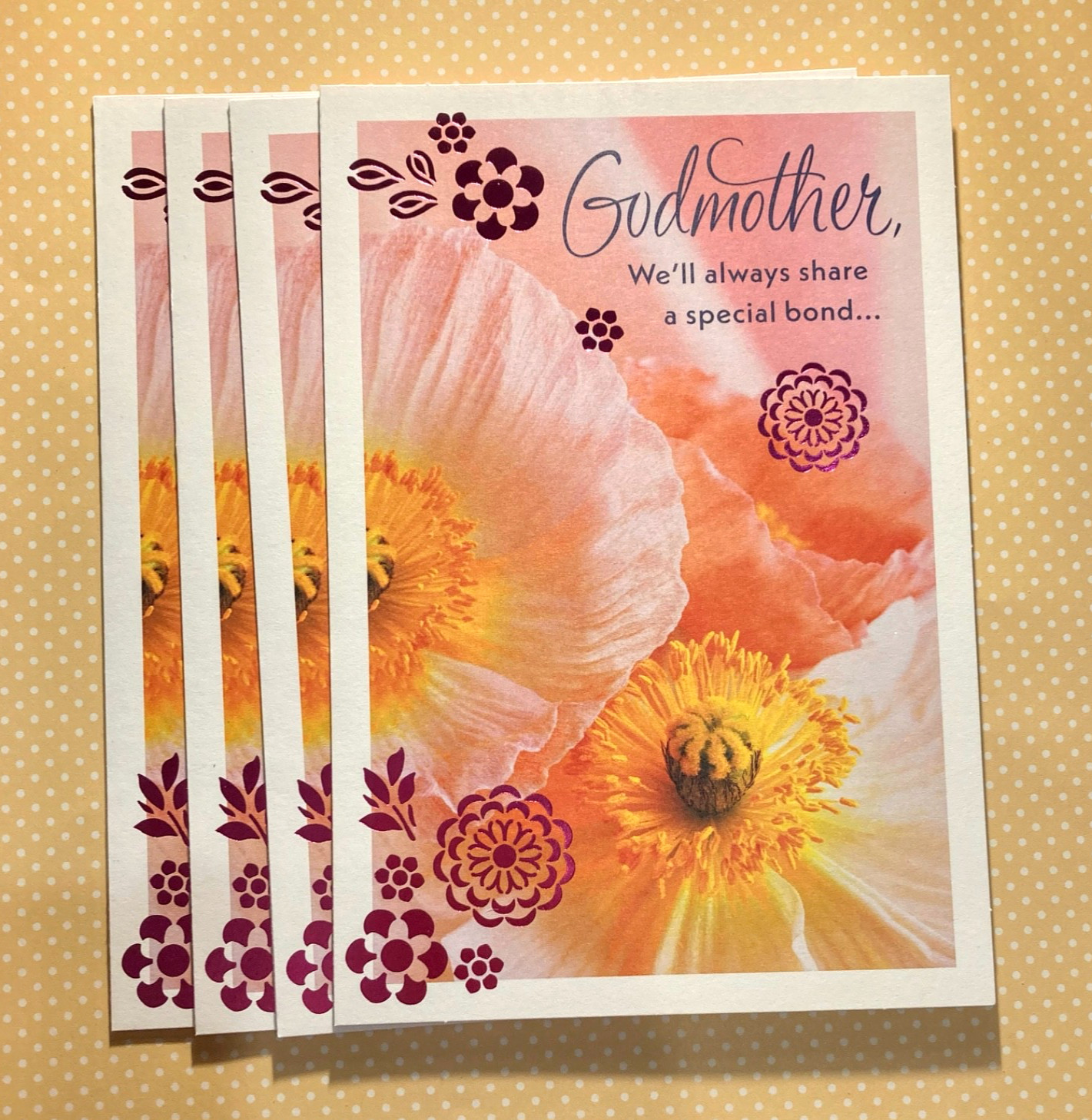 Floral Religious Mother’s Day Greeting Card to Godmother Envelope Included