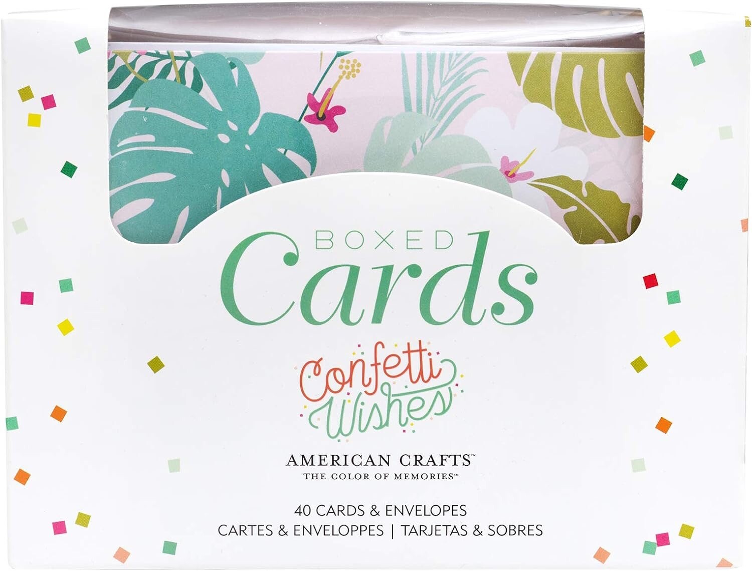 American Crafts Confetti Wishes Card & Envelope – 40/box
