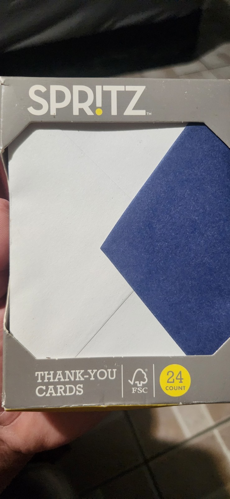 Spritz 24ct Blank Notecards with Envelopes – White/ Blue