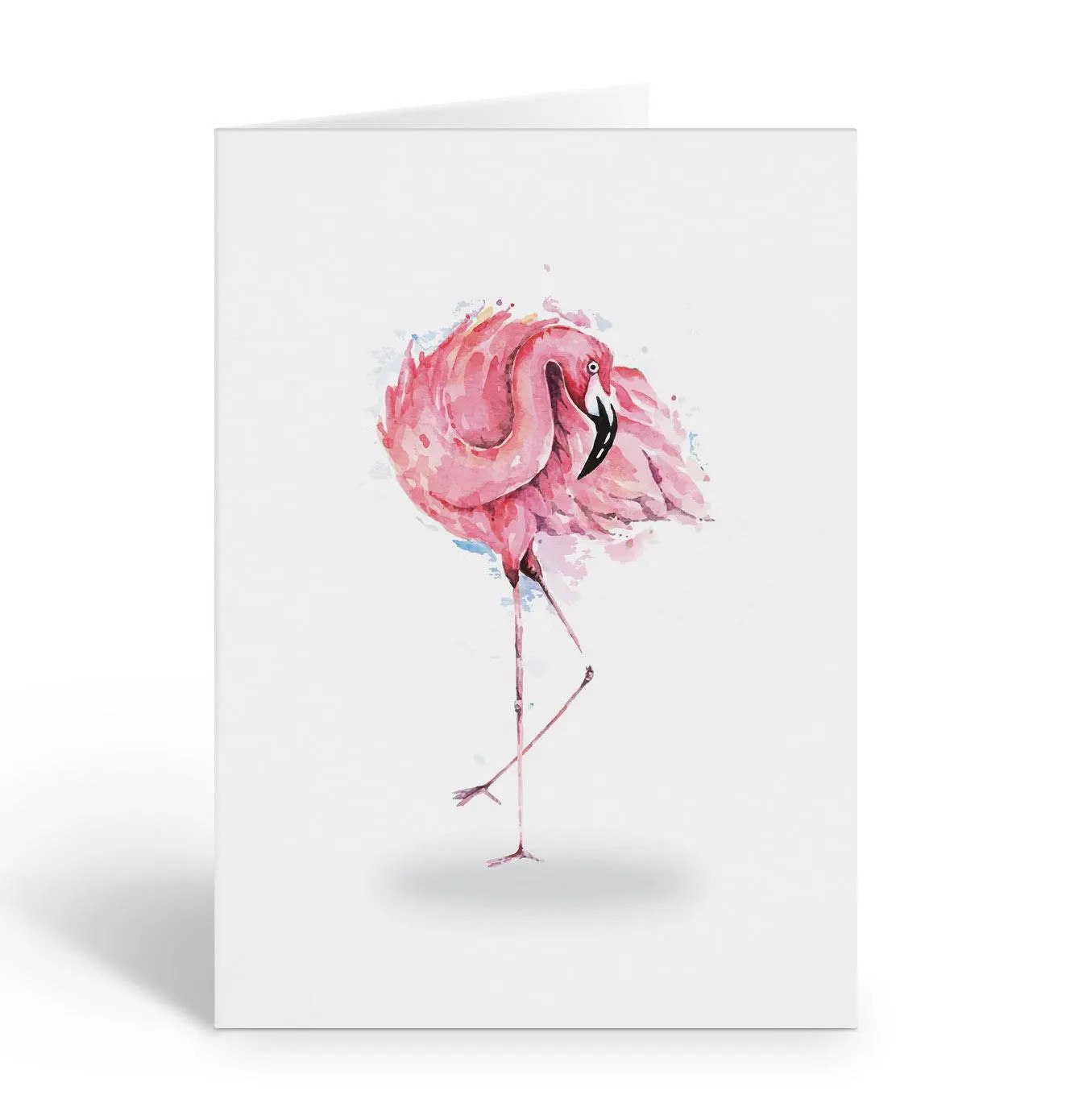 Pretty Flamingo Watercolor Note Cards – 10 Cardss – 4.25 x 5.5 inches – B14582