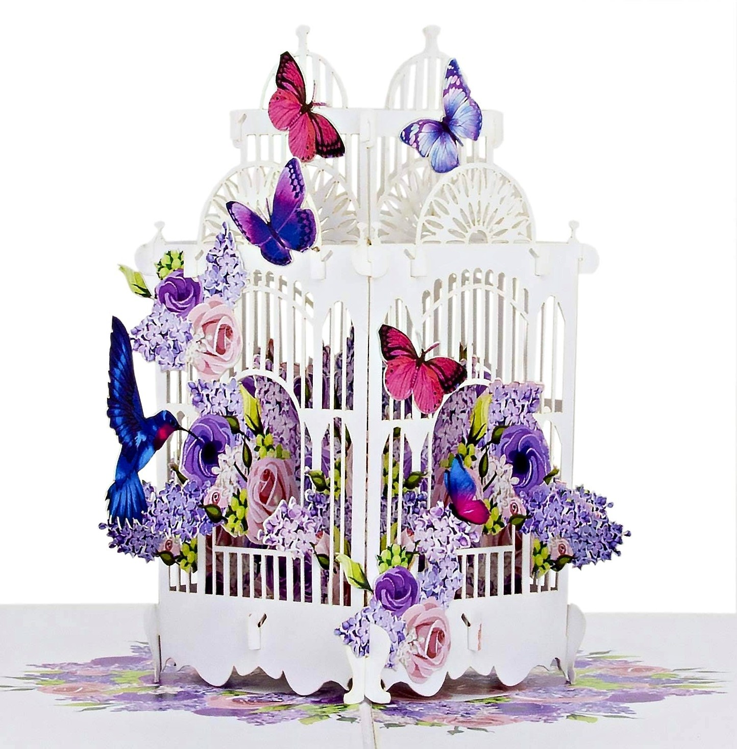 3D Pop Up Greeting Card Hummingbird Bird Flower Floral Birthday Mom Mother’s Day