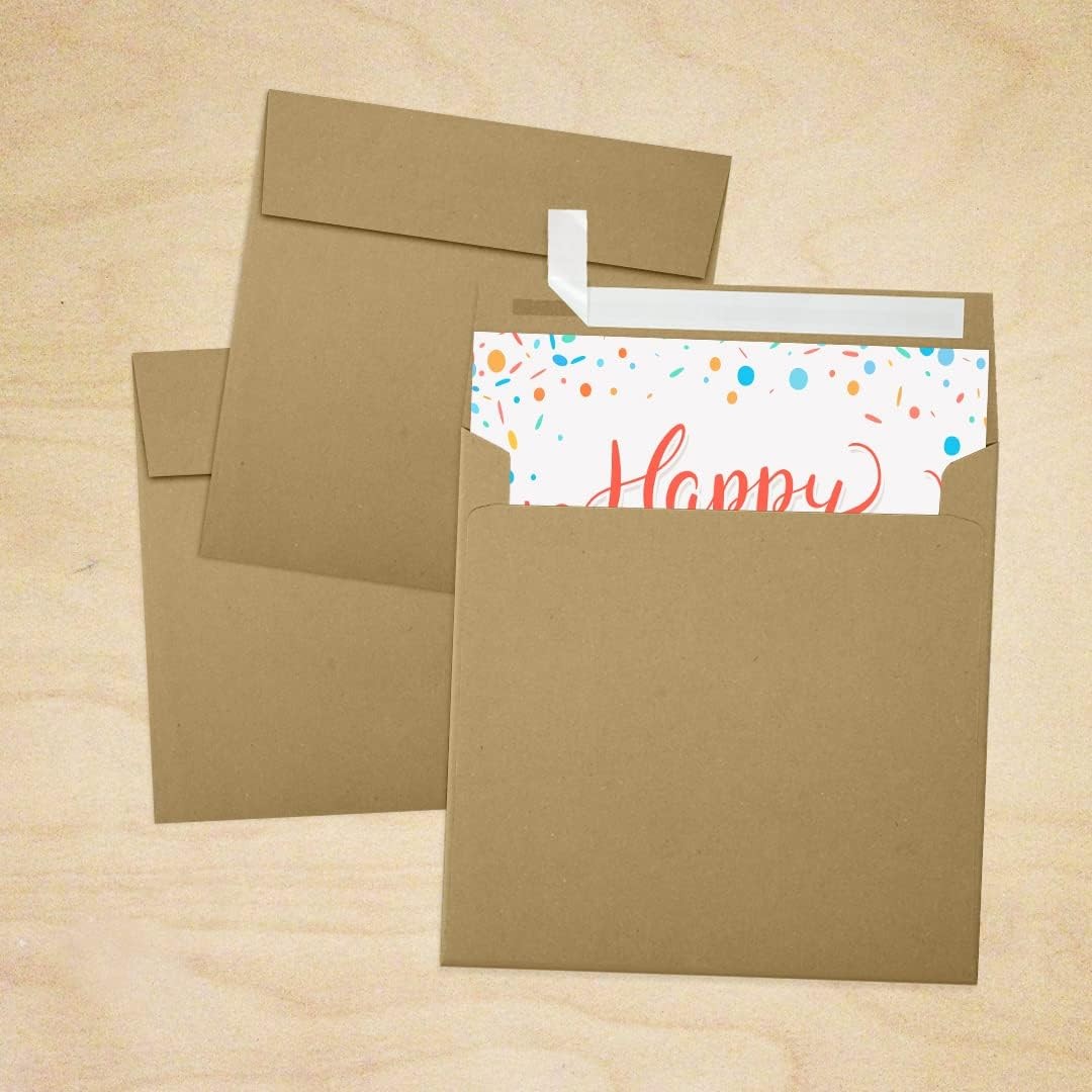 LUXPaper Square Invitation Envelopes | Peel & Press | 5 x 5 | Grocery Bag B…