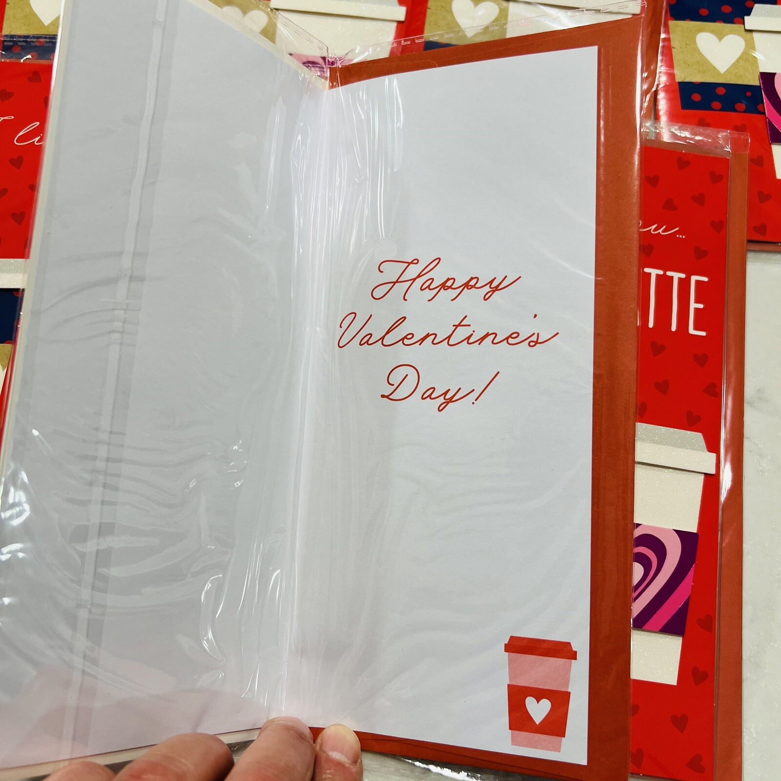 Voila Valentines Day Cards Set Of 10 Latte Coffee Theme Cards and Envelopes
