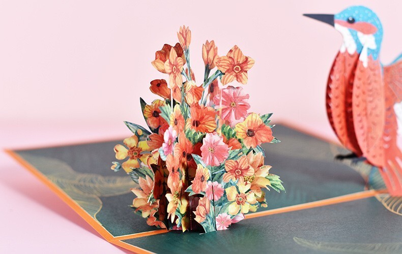 3D Pop UP card Brithday card greeting card for kids hummingbird Personalized