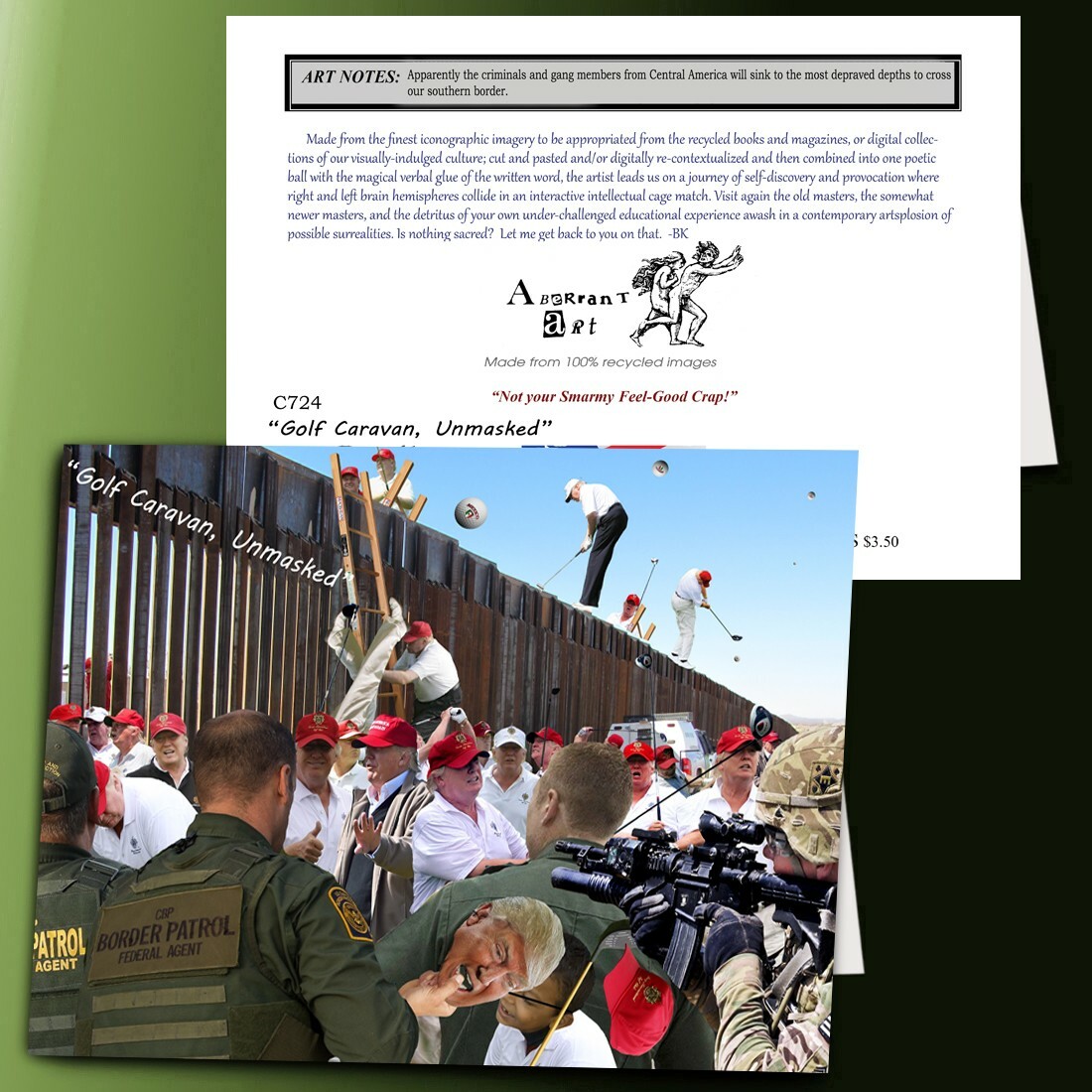 TRUMP Cards from Aberrant Art: 12 (Blank Inside) CARDS- 5X7 /envelopes