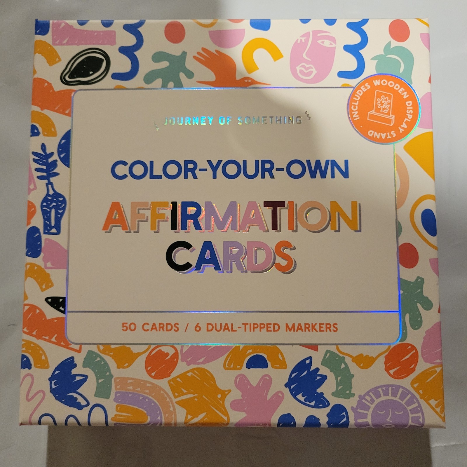 Journey Of Something Color your Own Affirmation Cards ~ 50 Cards / 6 Dual Marker