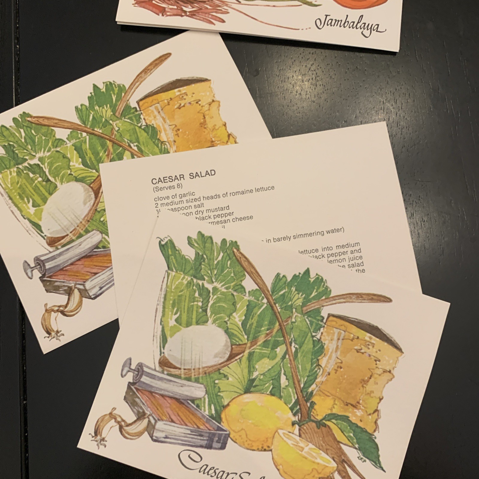 Vintage Current Inc Gourmet Recipe Blank Note Cards 12 Pack 1970s