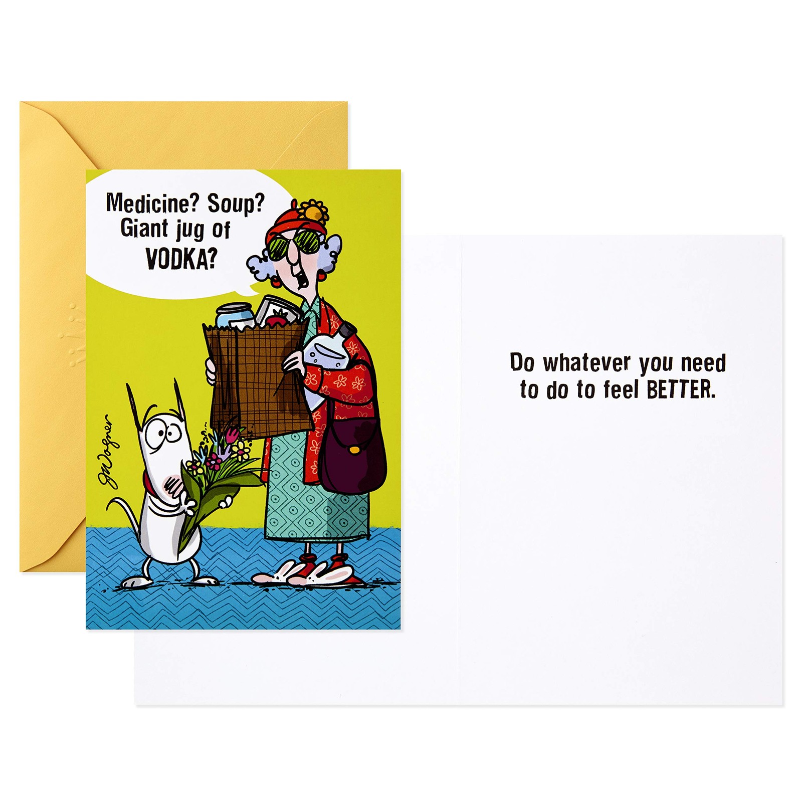 Hallmark Shoebox Maxine All Occasions Card 5 inches by 7.19 inches, Yellow