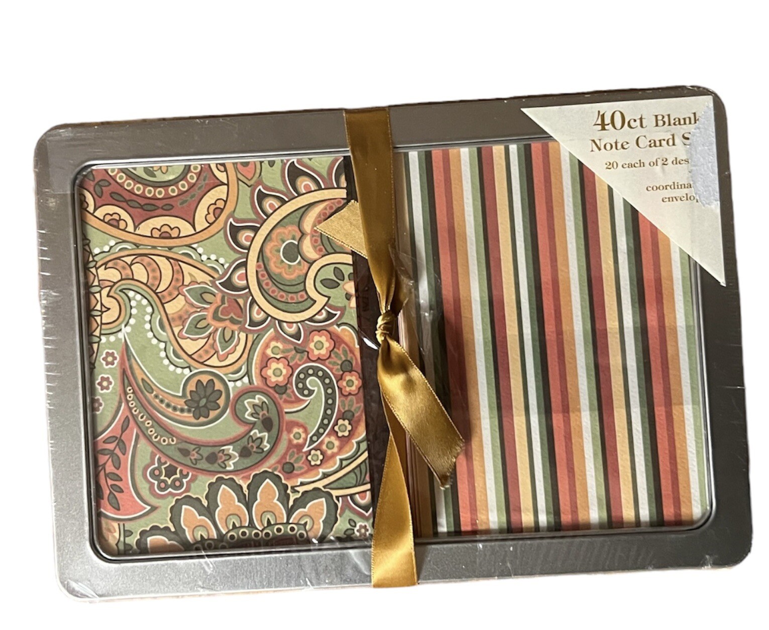 Paper Magic Group Blank Note Cards Assortment 20 each 2 Designs Envelopes + Tin