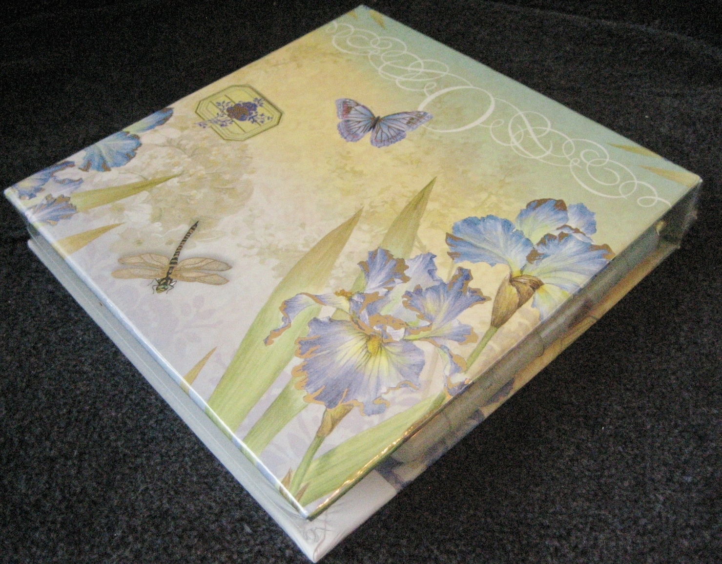 Carol Wilson Hardcover Memo Pad Notepad Stationery Pen 150 Sheets Butterfly Iris