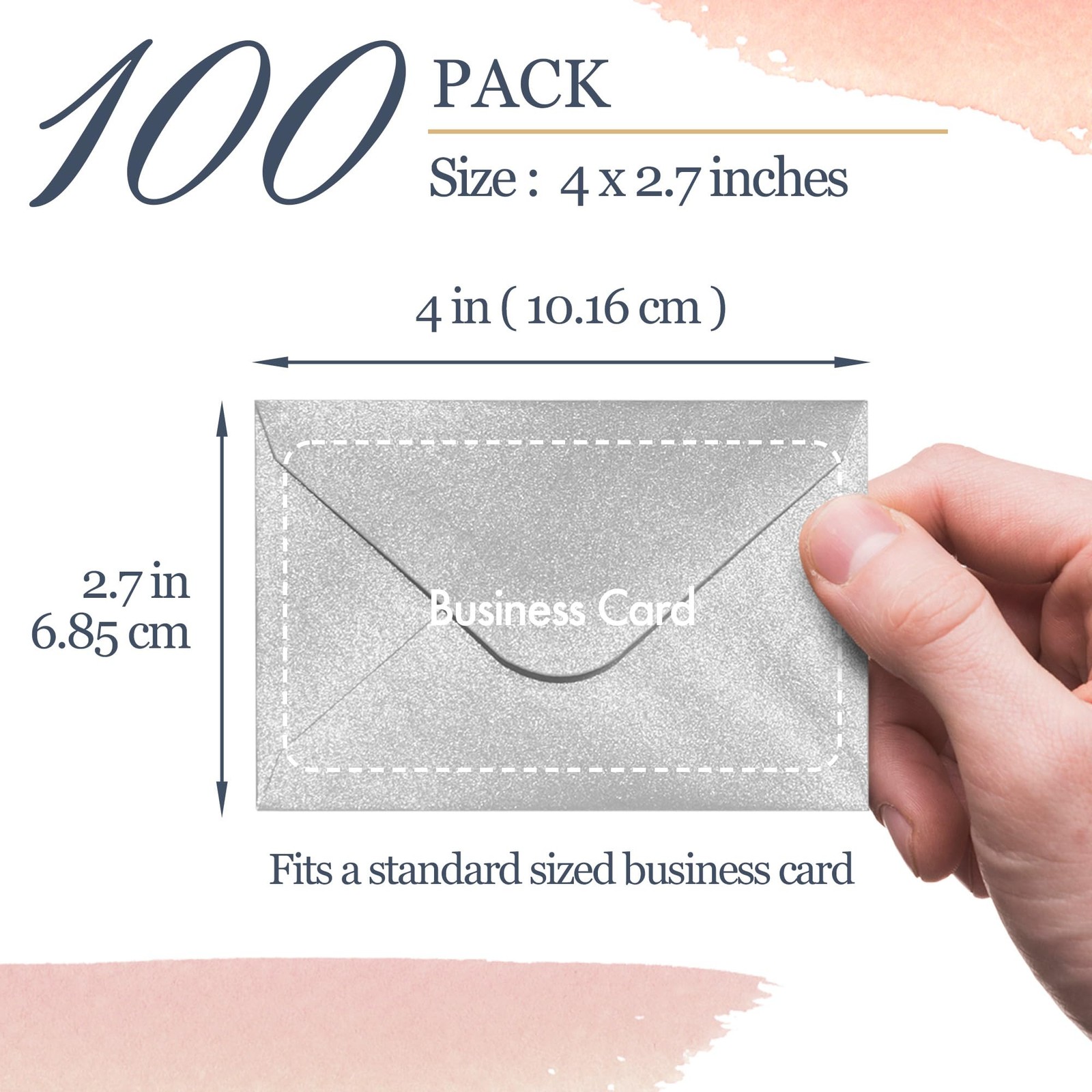 100 Count Mini Gift Card Envelopes Silver 4×2.7in