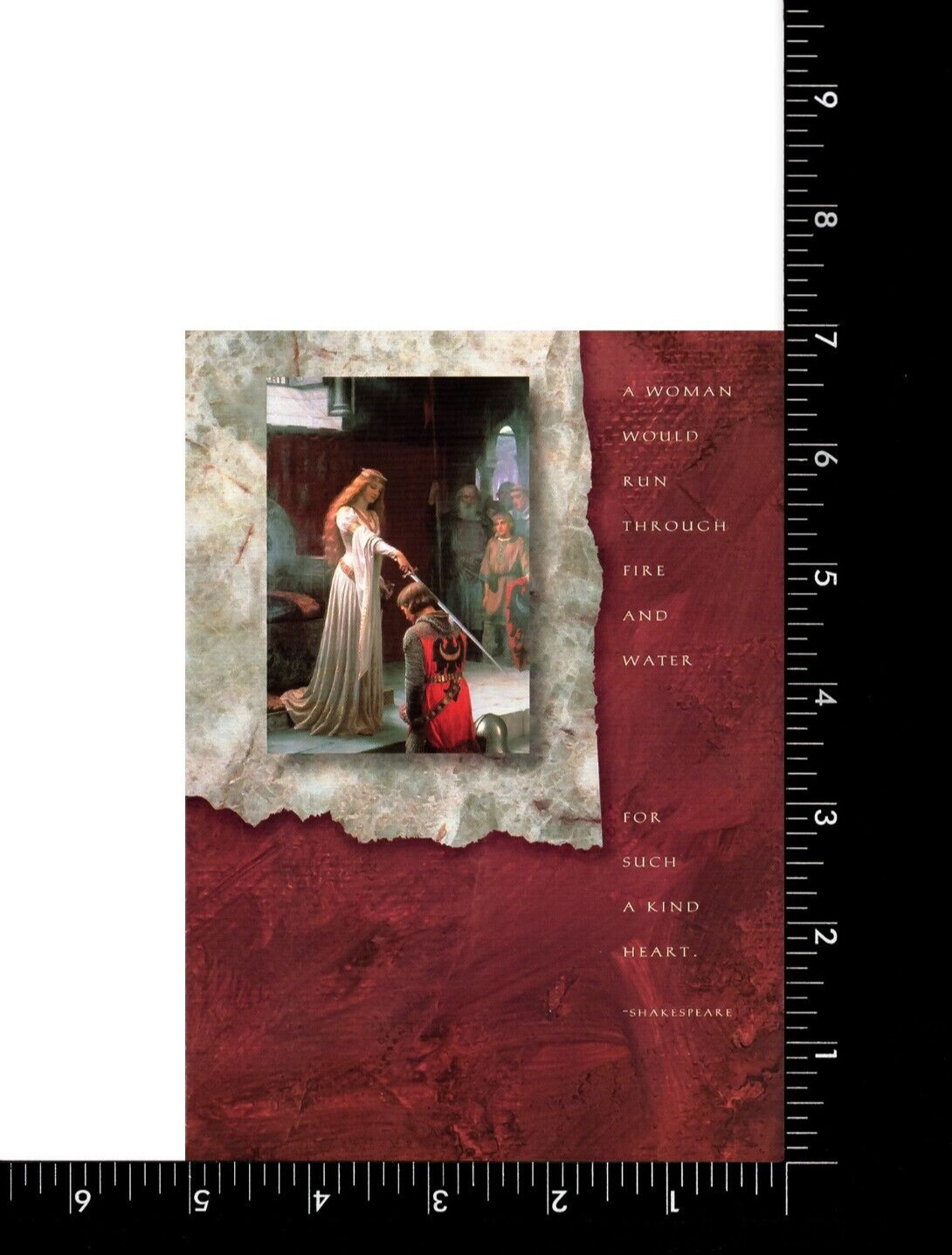 Theatrical ANYTIME Blank Card, Shakespeare Woman Fire by Flavia Publishing +✉