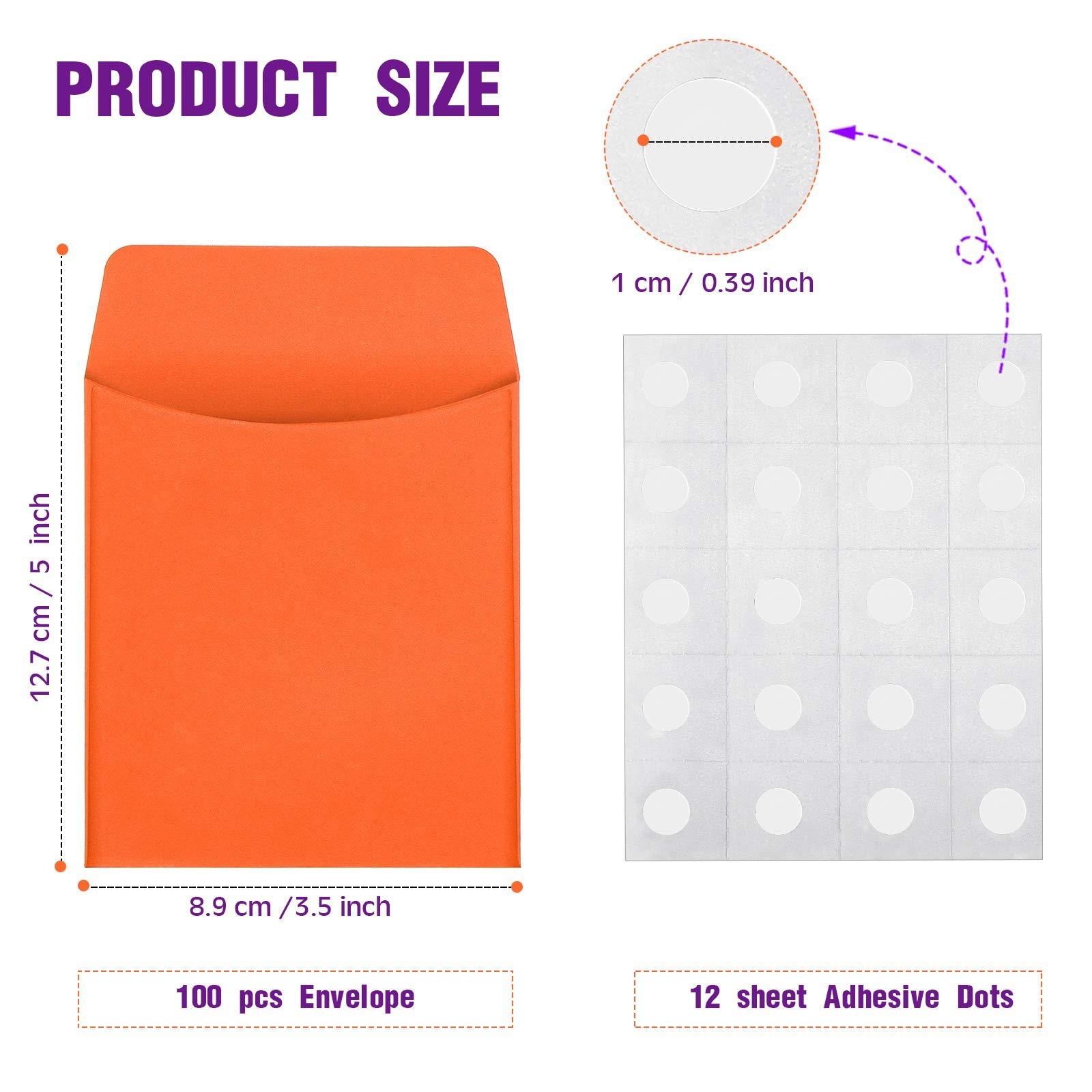 Colorful Library Card Pockets, 100 Envelopes, 12 Sticker Sheets