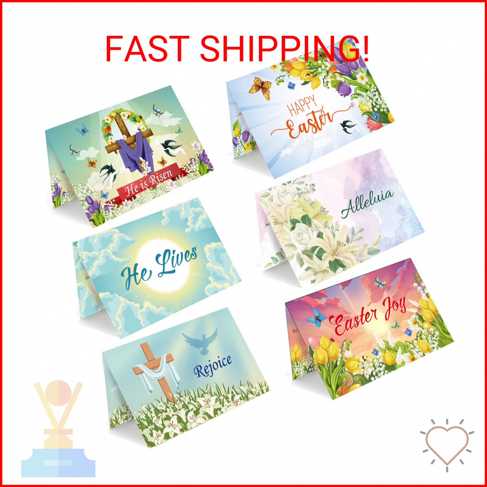 gisgfim Easter Greeting Cards with Scripture – Includes 24 Cards & Envelopes & S
