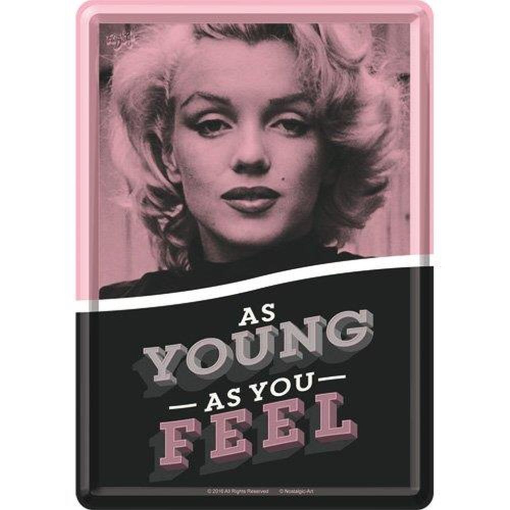 Tin postcard – 3 x 6 in – Celebrities Marilyn As Young As You Feel