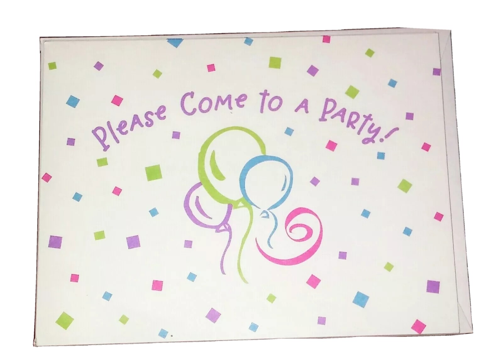 “Please Come To A Party” Paper Invitations with Envelopes 5 x 4 inches Sized