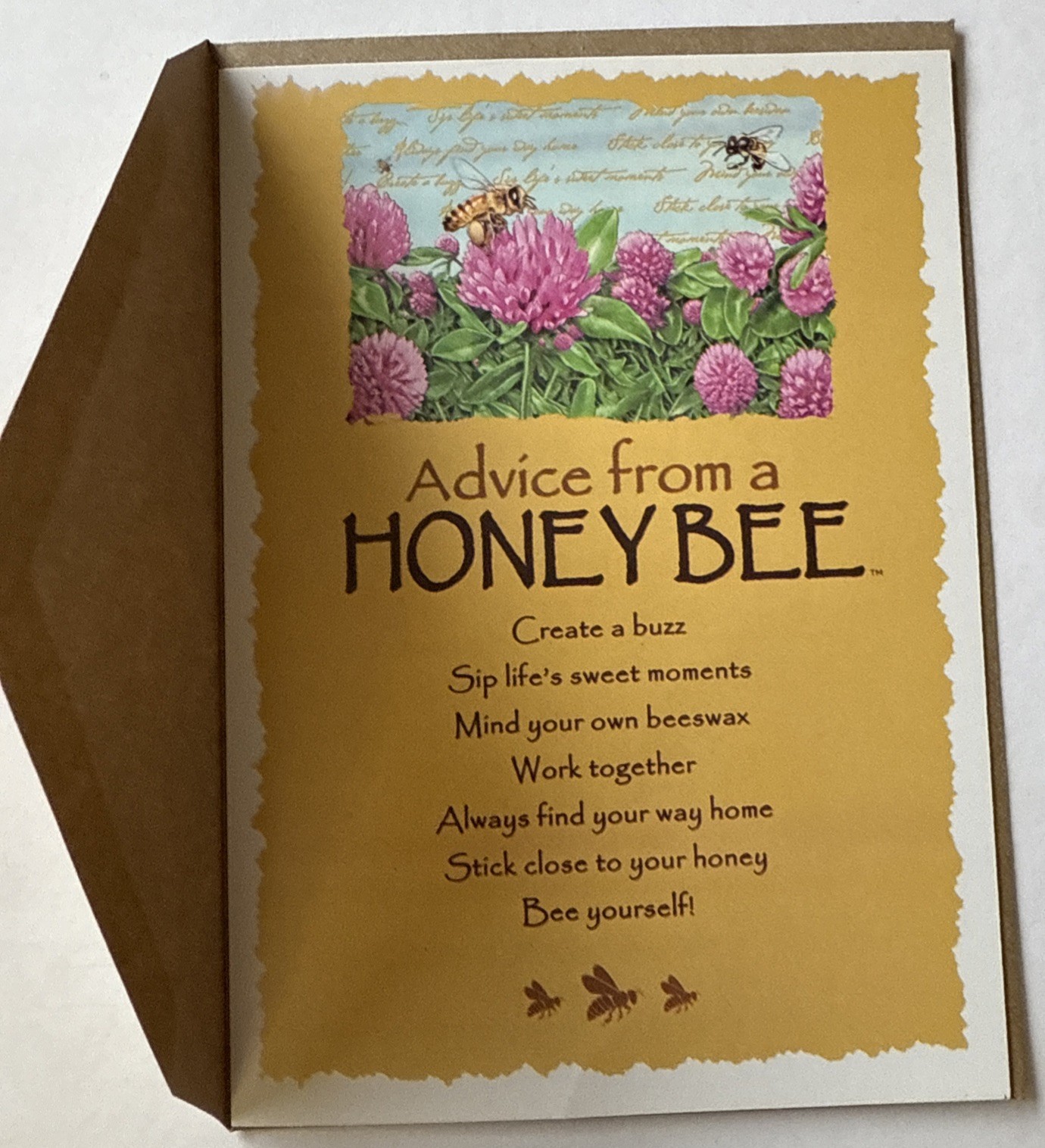 ADVICE FOR LIFE Greeting Card Set(4 cards)Butterfly•Garden •Honeybee•Ladybug•