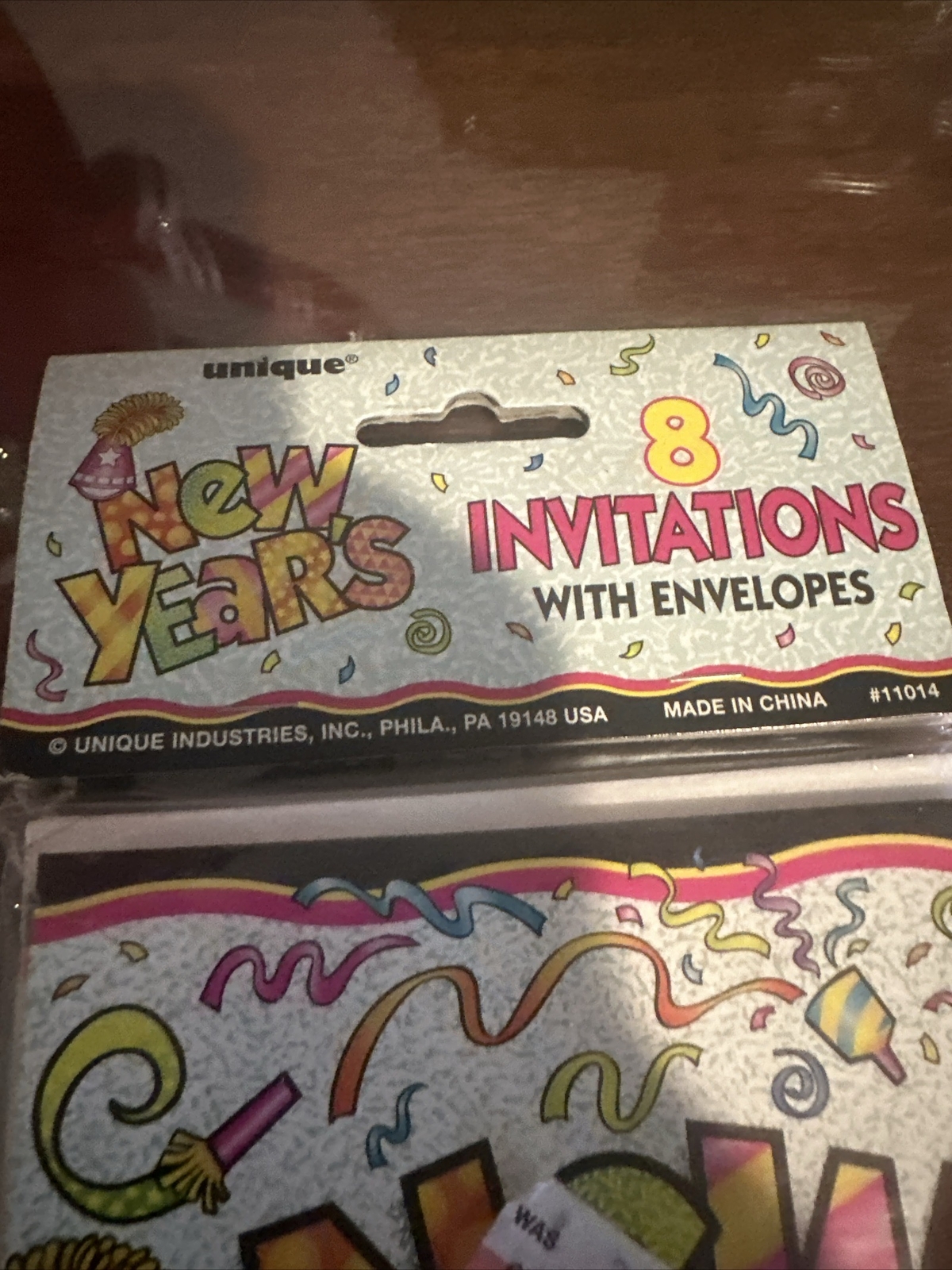 New Year’s Party Invitations 8 Ct w/ Envelopes Colorful Celebration Sealed Pack