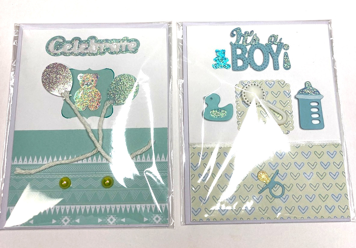 New Baby It’s A Boy + All Occasion Unisex Celebrate Handmade Greeting Card Set