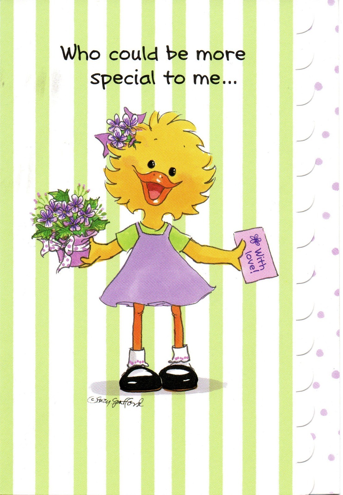 Suzy’s Zoo Mother’s Day Greeting Card – Suzy Ducken with Flowers and Card