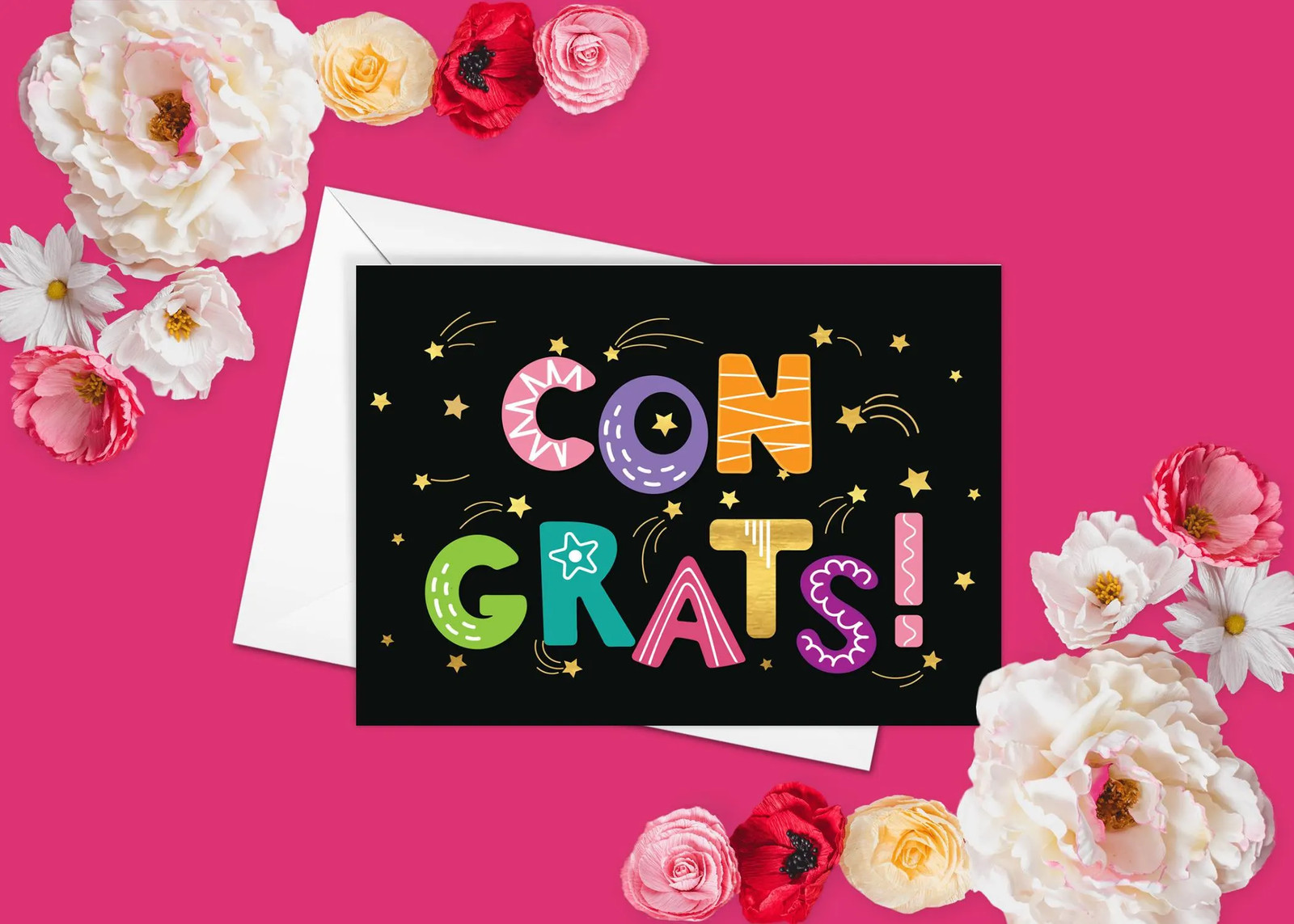 Assorted Colorful Congratulations Cards – 10 Congratulation Cardss – B18186V