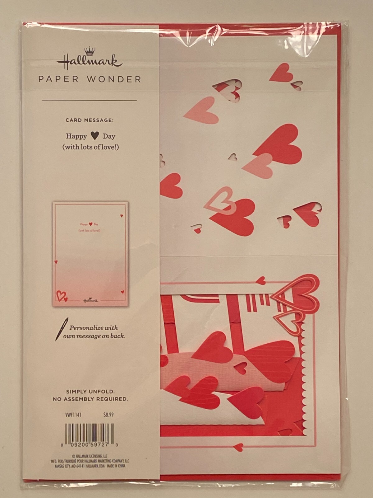 Hallmark Valentine’s Day Pop-Up Card & Envelope Paper Wonder With Lots of Love!