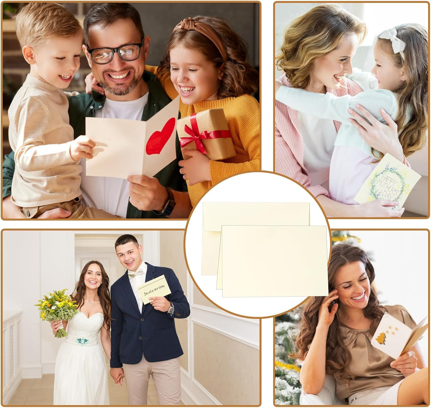 Cream Blank Note Cards and Envelopes 5 x 7 Heavyweight Folded Off White Cardstoc