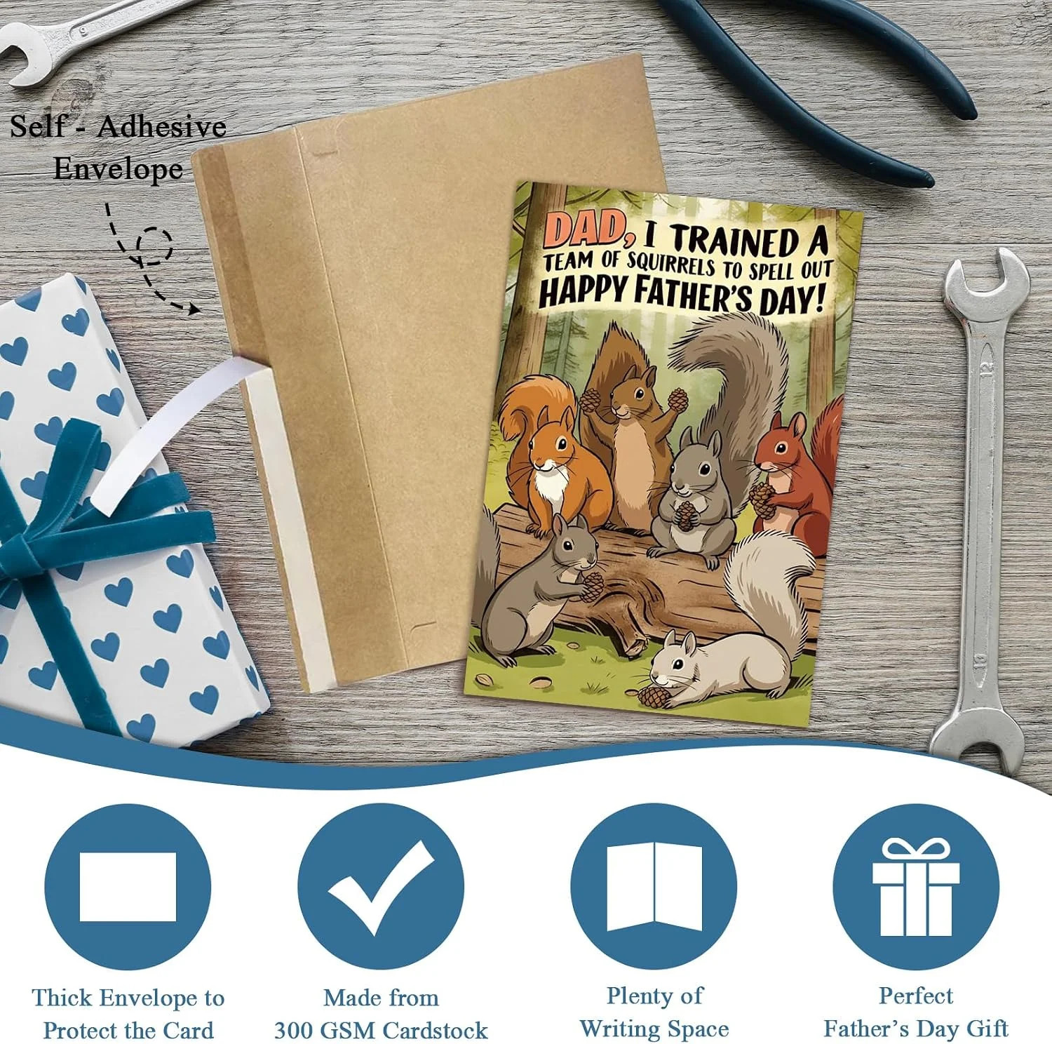 Funny Squirrels Father’s Day Card for Dad, Hilarious Father’s Day Card from Daug