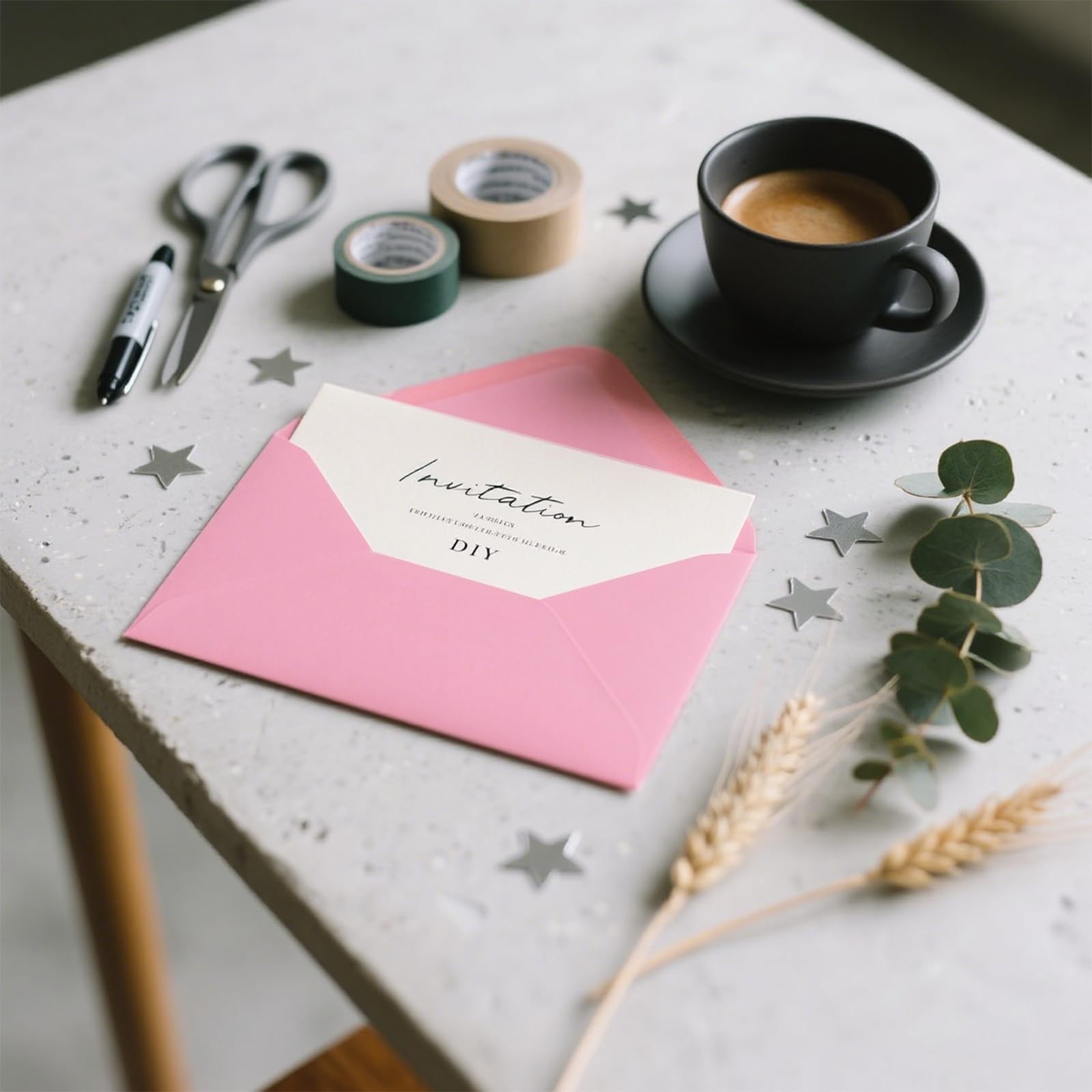 A7 Pink Envelopes VShaped Flap Invitations Baby Gifts 5.25×7.25 Inch 100 PCS