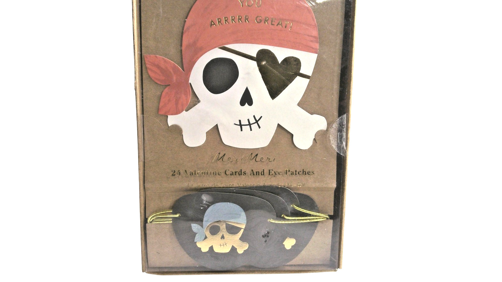 Meri Meri Pirate Valentine Cards Box Set 24 Notes Envelopes Eye Patches Kids