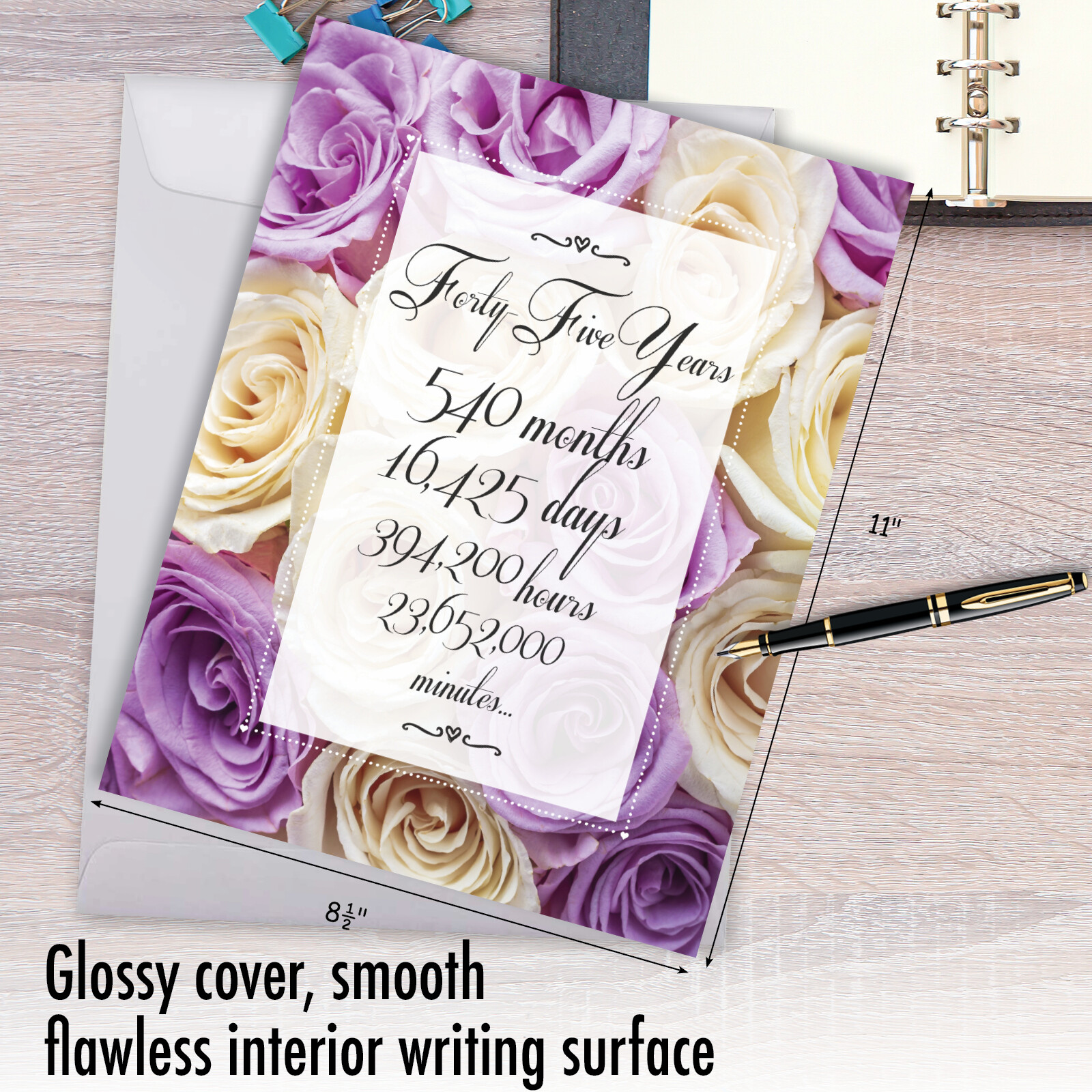 45th Anniversary Card (8.5 x 11 Inch) – Year Time Count J9439MAG-US
